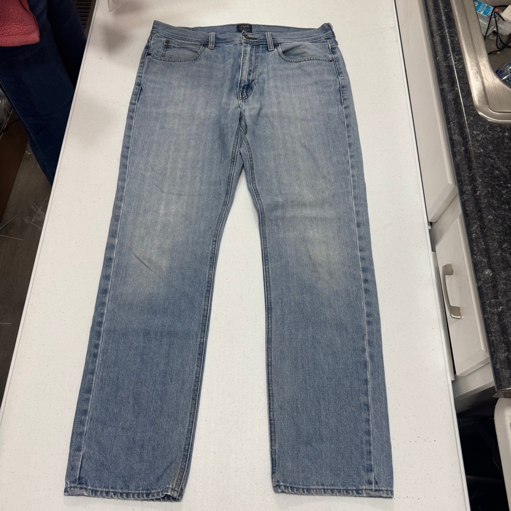 J.Crew The Sutton Mens Straight Leg Jeans Light Wash Blue 32x30 Slim Straight